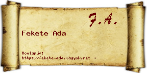 Fekete Ada névjegykártya